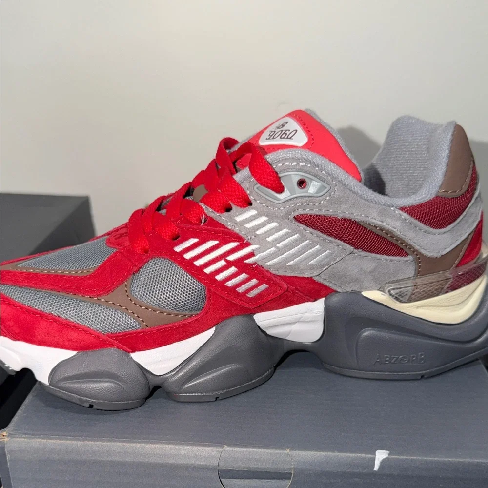 New Balance Carbon Grey and Red Lifestyle Shoes - Picture 1 of 4